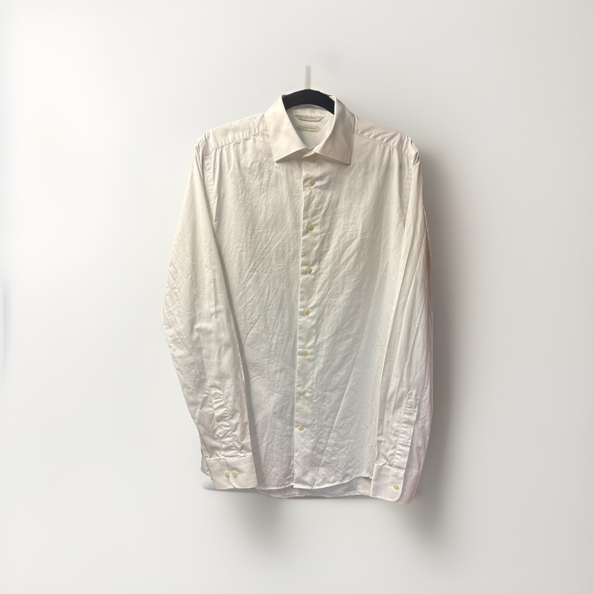 two ply cotton dress shirt Two Ply Cotton Slim Fit Dress Shirt Ecru C507ETRX / 17 x 32/33