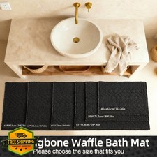 Sunfly 16x24 Black Bathroom Rug Waffle Non-Slip Absorbent Boho