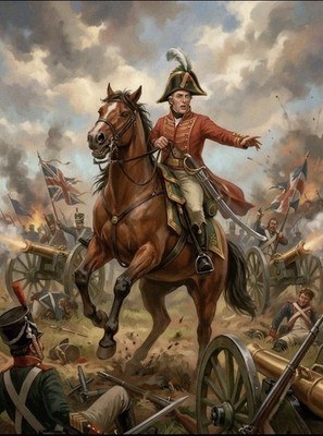 Waterloo 1815 der Herzog von Wellington auf dem Schlachtfeld 10 x 8 Zoll Druck.
