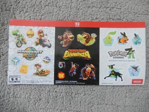 Nintendo Switch 2 Promotional Sticker Sheet  Mario Kart  Donkey Kong  Pokemon