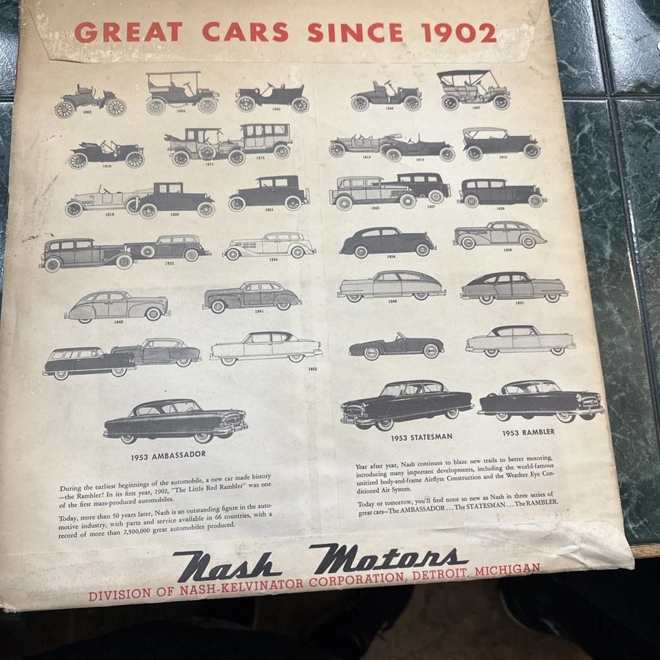 1953 Nash Motors 3-in-1 Dealer Promo Paper Model Kit – Sealed Unopened - Image 2 of 4