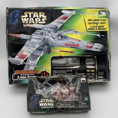 Vintage Star Wars LUKE'S RED FIVE X-WING FIGHTER & REBEL PILOTS Lot NIB DB 97&99