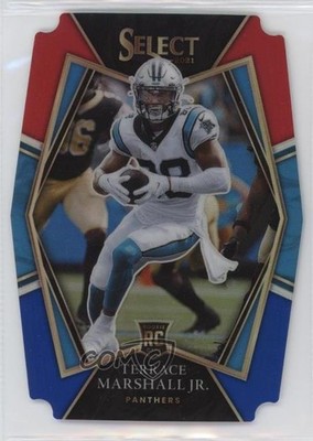 2021 Panini Select Red & Blue Prizm Die-Cut Terrace Marshall Jr Rookie RC 18ms