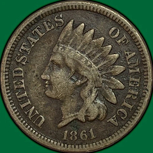 1861 Indian Head Cent Very Fine VF Coin #37084
