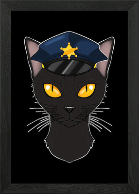 Polizei Bombay Katze gerahmtes Wandbild Poster Leinwanddruck Bild