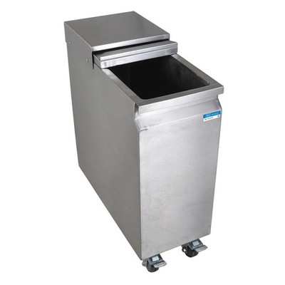 BK Resources 11''W x 24''D Stainless Steel Mobile Ice Bin w/ Sliding Lid