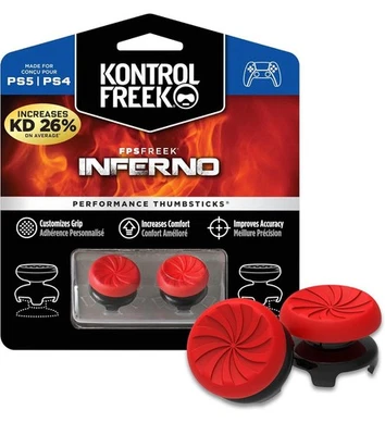 KONTROLFREEK KONTROL FREEK | INFERNO (PS4 & PS5) | 2 HIGH RISE PERFORMANCE THUMBSTICKS | RED