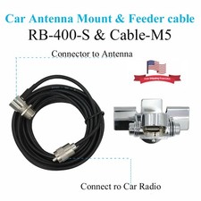 Mobile Radio Antenna Mount Base Clip with Coax Cable 5M 16.4ft SO239 to PL-259