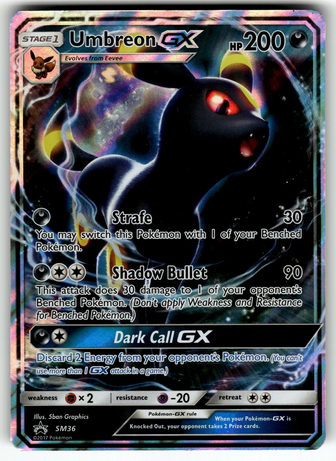 Umbreon GX - SM36 SM Promos LP+ Pokemon Card TCG