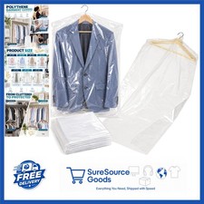 Garment Covers 24" x 38" Clear Plastic Bags with Hanger Hole - Pack of 20