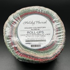 Robert Kaufman Holiday Flourish Roll-Ups-Holiday Colorstory Jelly Roll RU-993-40
