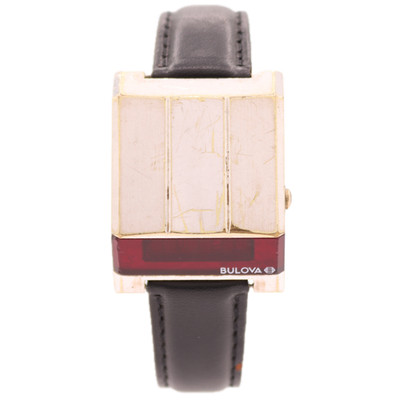 Vintage 30.5mm 1977 Bulova Digital Computron LED Quartz Wristwatch 228 USA Steel