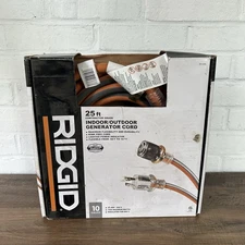 RIDGID 25 ft Heavy Duty Indoor/Outdoor Extension Cord w/ Lighted End SEE IMAGES 