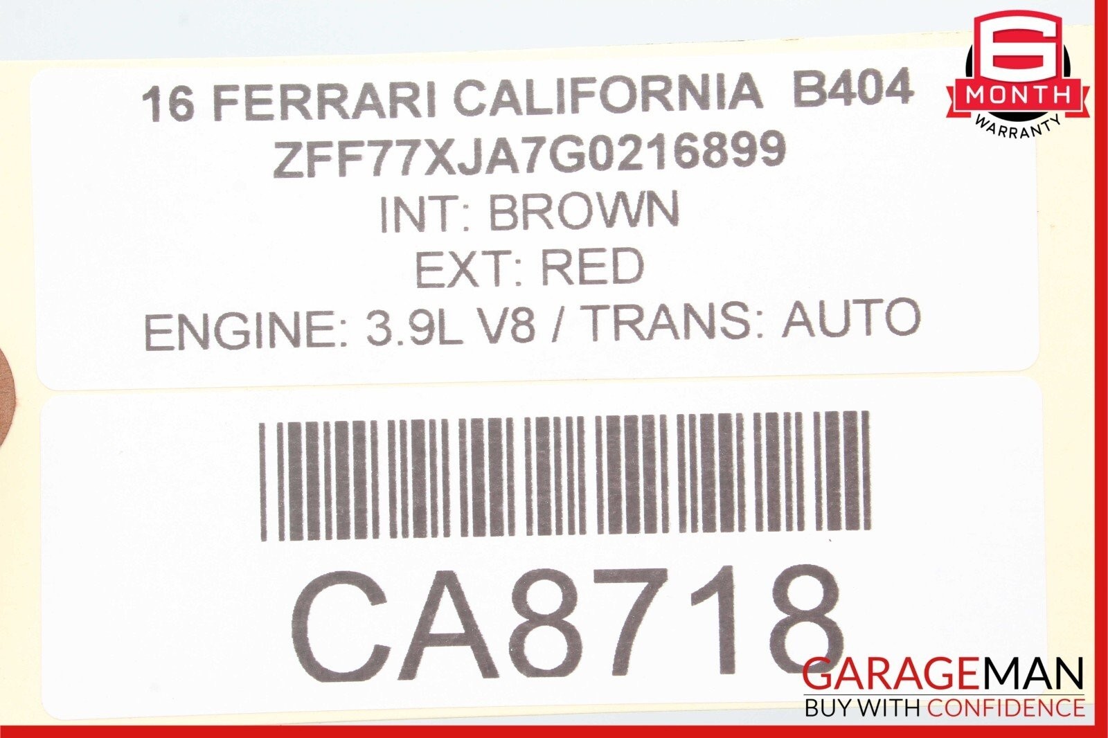 15-18 Ferrari California T Rear Right / Left Side Driveshaft CV Axle Shaft OEM