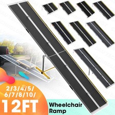 2/3/4/5/6/7/8/10/12FT Home Wheelchair Ramp Non-Skid Folding Aluminum Ramps Steps