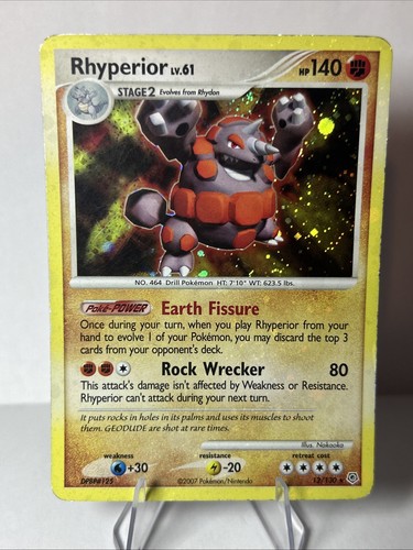 Rhyperior - Pokemon Diamond And Pearl 12/130 Holo Rare - MP Swirl