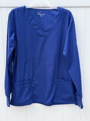 NWT Butter-Soft Royal Blue Long Sleeve Medical Scrub Top Men s Medium
