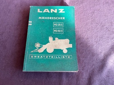 Ersatzteilliste  Lanz Mähdrescher MD 35S MD 40S  1959