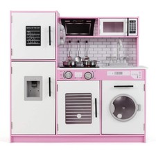 Play Kitchen Toy Set with Oven and Washing Machine for Aged 3+ Years Old-Pink