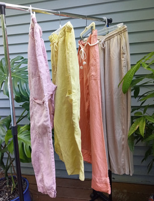 LOT of 4 SUMMER WOMEN PANTS LINEN-TYOCEL-RAYON, C&CALIFORNIA, CALIPSO, SO, LARGE