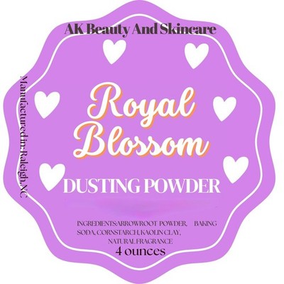 Royal Blossom Dusting Powder, Body Powder with Arrowroot, Talc-Free