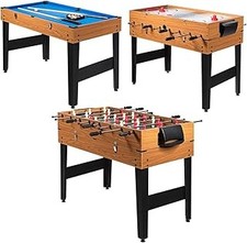 Multiple Foosball Table, 3 in 1 Game Table with Soccer, Sling, Horkey Game, 48"