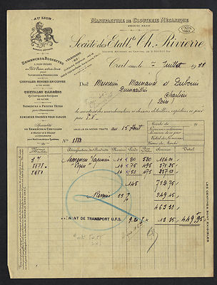 CREIL (60) TRIFILERIE & NAIL FACTORY ''AU LION / Th RIVIERRE'' in 1933