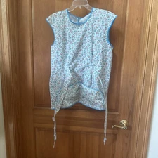 Vtg 60s 70s Handmade Muumuu House Coat Robe Dress Snap MOD Floral Kawaii Sz S