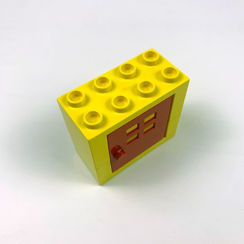 Lego Duplo VTG Minifigures Blond Boy in Green Policeman & Yellow Red House - Picture 8 of 10