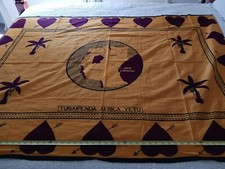 African Cotton Tunaipenda Yetu Kenya Map Colorful Shawl Scarf Tablecloth 63x44