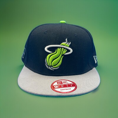 New Era Brand NBA Miami Heat Hardwood Classics Black/Neon