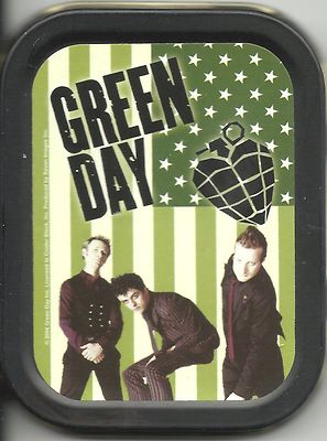 GREEN DAY flag 2004 oblong MINI STASH TIN usa IMPORT official - no longer made