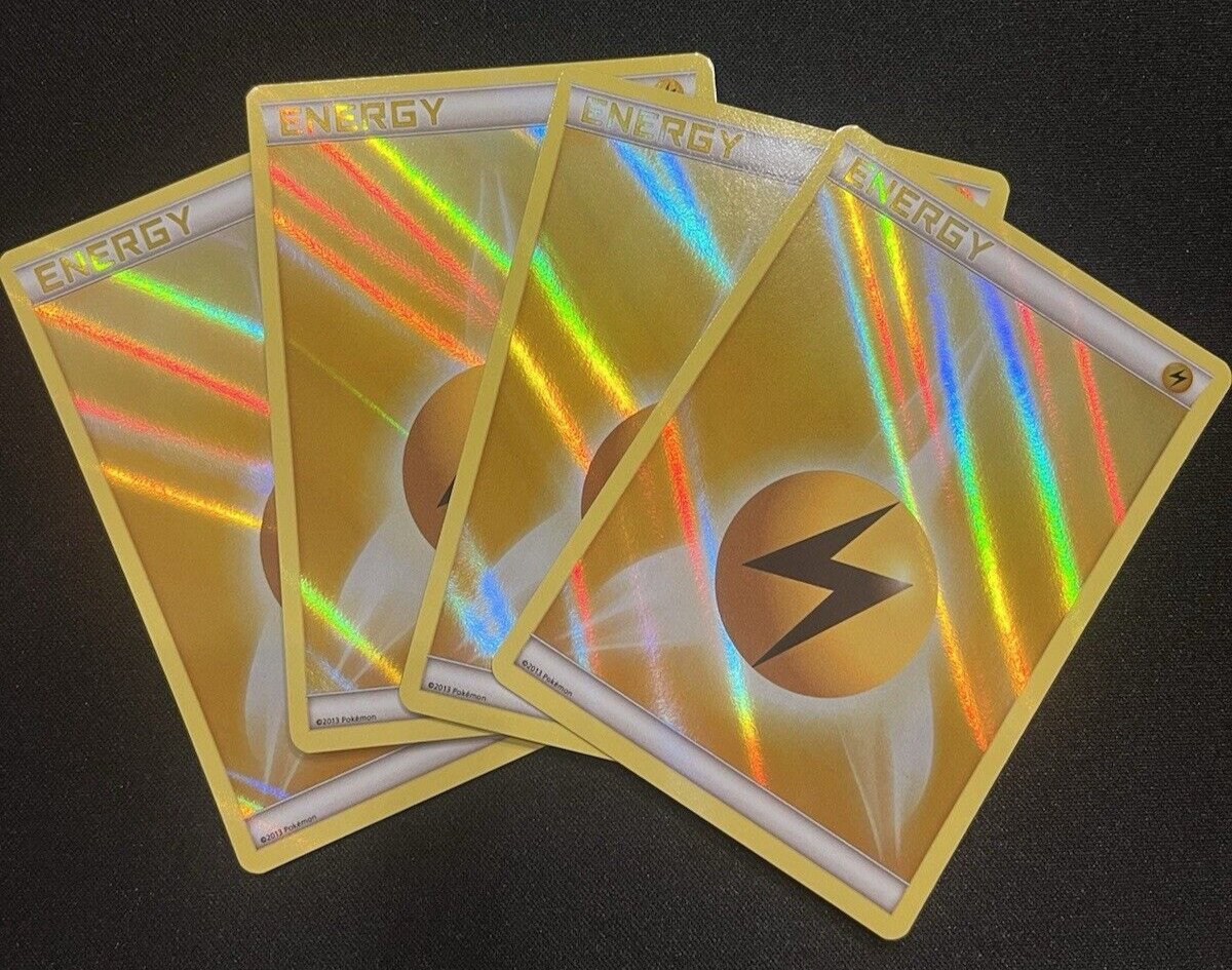 NM/ Mint! Pokemon 4x SET Lightning Energy Holo 2013 Black and White