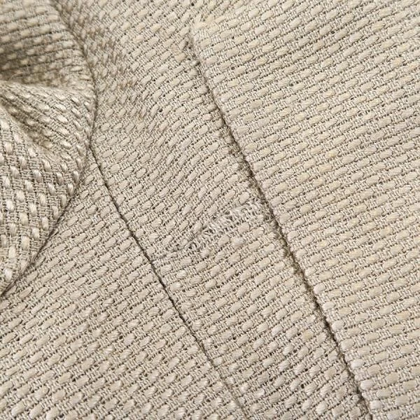 Giacca CHANEL zip tasca frontale grigio misto lino rayon taglia 38 semplice donna