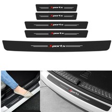 Car Trunk Door Scuff Plate Sill Cover Panel Protector Carbon Fiber Look Stickers