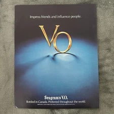 Seagrams VO Canadian Whiskey Bar Mancave Vintage Print Ad 1978