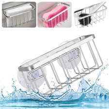 Sponge Holder Suction Cups Kitchen Sink Caddy Drain Rack Soap Storage Organizer
