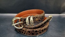 HARLEY BALDWIN STERLING SILVER 4 PC BUCKLE SET  LEATHER BELT - WOMAN SIZE 30