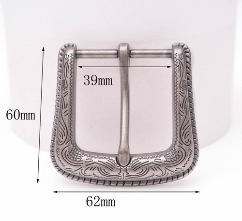 "Hebilla de vaquero occidental de plata tallada con flores de Texas ajuste cinturón de cuero 1-1/2" - Imagen 2 de 6