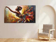 Ballerina Dancer Art Colorful Painting Wall Art Canvas Unframed Print Art