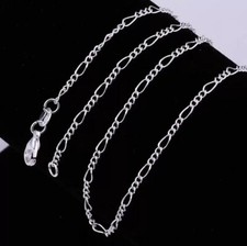 925er Sterling Silberkette Figarokette Männer Frauen 40-75 cm
