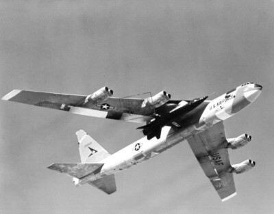X-15 ROCKET PLANE AIRCRAFT Mated to B-52 Captive Flight 8X12 PHOTOGRAPH NASA A