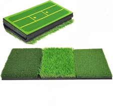 Turf Golf Hitting Mat 4 in 1 with 4 Tees and 6 Balls For In/outdoor Practice
