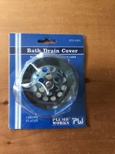 Plumb Works Bath Drain Cover - Chrome Plated, NEW