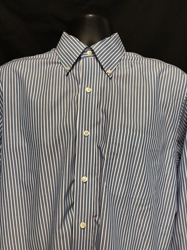 Brooks Brothers Men's 346 Shirt Size 16 2/3 Blue Striped Long Sleeve Button Down - Picture 2 of 6