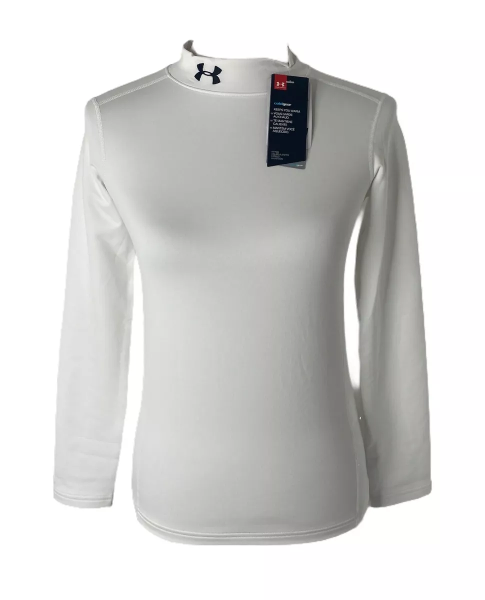 Under Armour Boy s Shirt White Cold Gear Athletic Long Sleeve