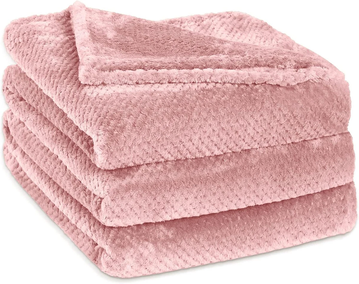 Fleece Throw Blanket Throw Size Fuzzy Throw Warm Blush Pink 40x60 inch