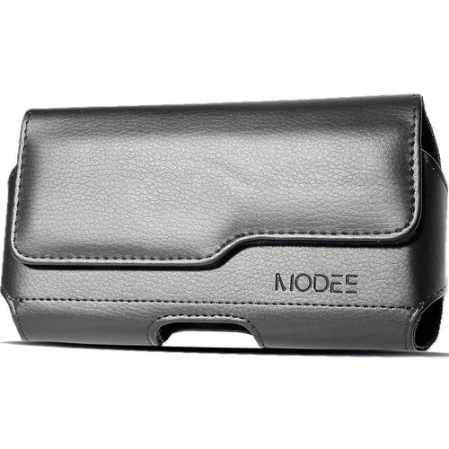 Black Leather Pouch Belt Clip For Motorola Edge (2024) Fit Otterbox Case On - Picture 5 of 8