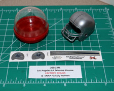 2001 XFL LA Xtreme *FACTORY DIECUT DECALS* & Football Gumball Helmets Extreme