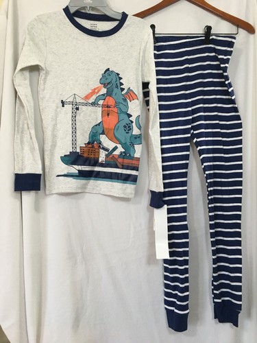 New Carter's Boys Dragon Construction Pajama set 2 pc Snug Fit long sleeve 12,14 - Picture 4 of 4